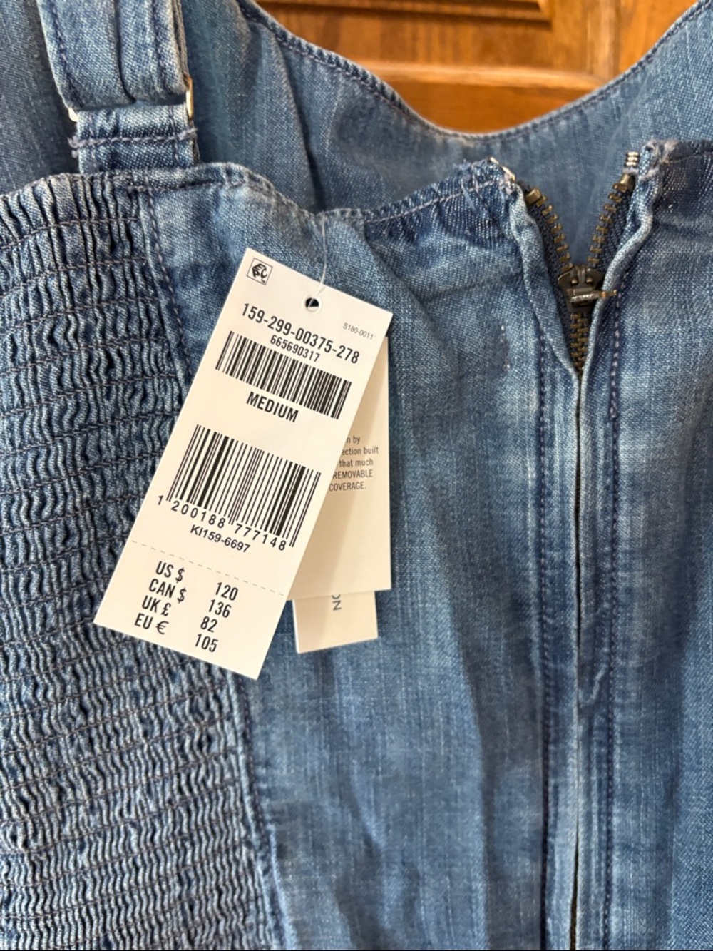 NWT Abercrombie Dylan Denim Chambray Corset Sundress - Picture 2 of 3